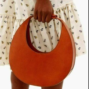 STAUD Moon Lizard-Effect Leather Tote